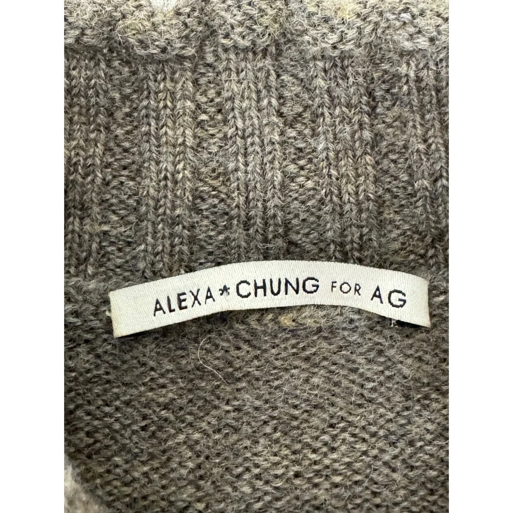 Alexa‎ Chung for AG Mockneck Wool Sweater Women's XS Brown/Gray